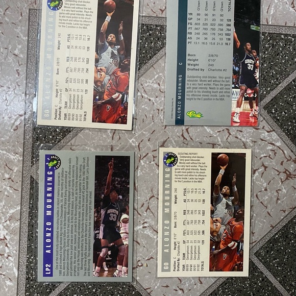Alonzo Mourning 1992 Classic 4 card lot number 1 of 5600 Four Sport Draft Pick # - Picture 6 of 12